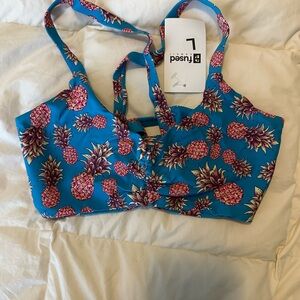 NWT Fused Hawaii Kohanaiki Bikini Top Pineapple